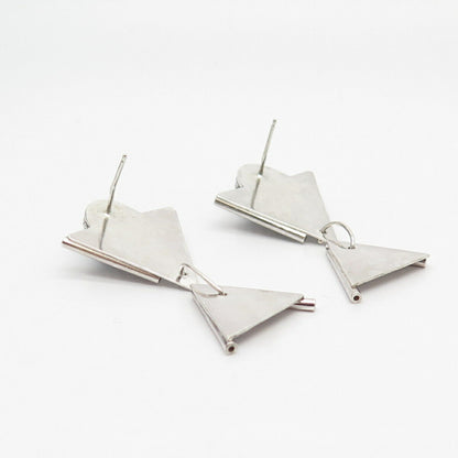 925 Sterling Silver Vintage Real Sodalite Gemstone Tribal Earrings