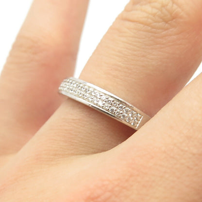 925 Sterling Silver C Z Engagement Band Ring