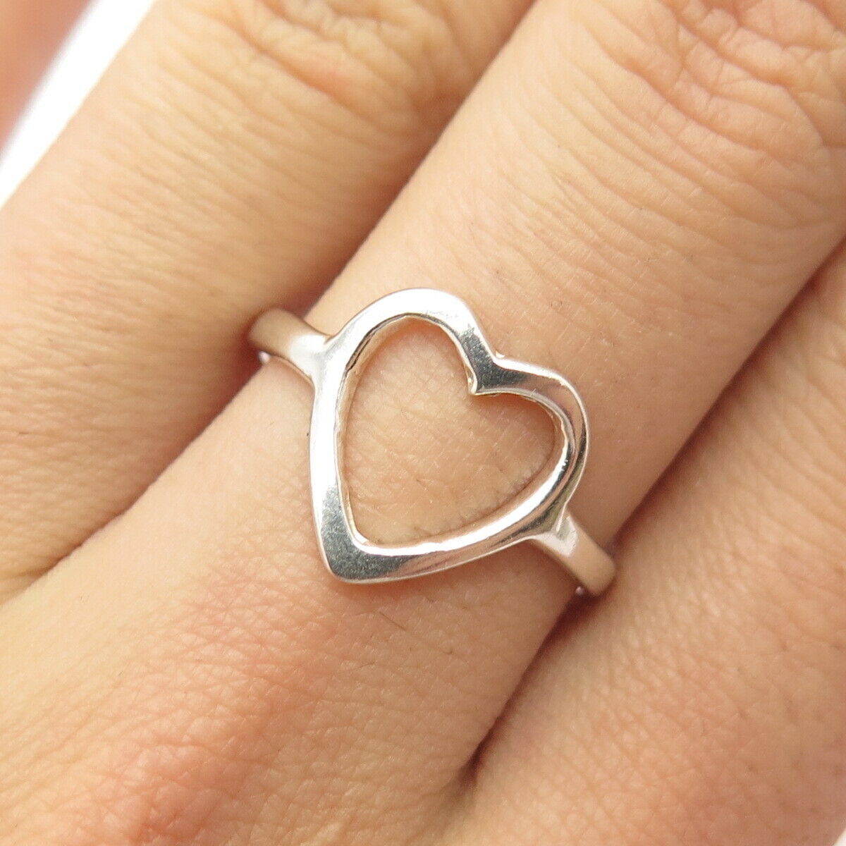 925 Sterling Silver Open Heart Ring