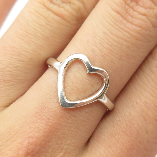 925 Sterling Silver Open Heart Ring