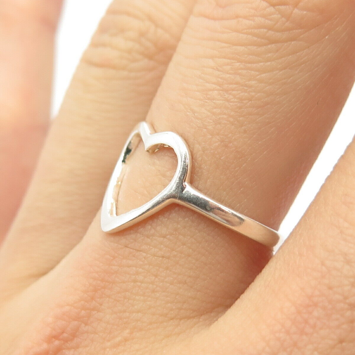 925 Sterling Silver Open Heart Ring