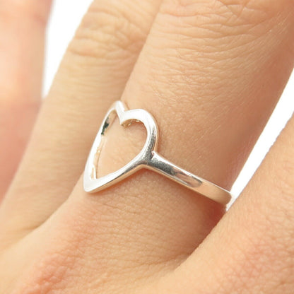 925 Sterling Silver Open Heart Ring