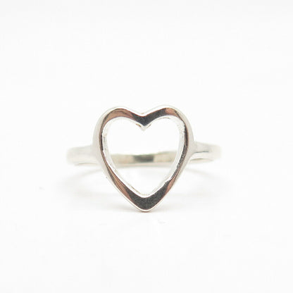 925 Sterling Silver Open Heart Ring