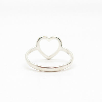 925 Sterling Silver Open Heart Ring