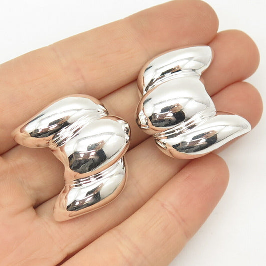 925 Sterling Silver Vintage Krypell Bird Leaf Clip On Earrings