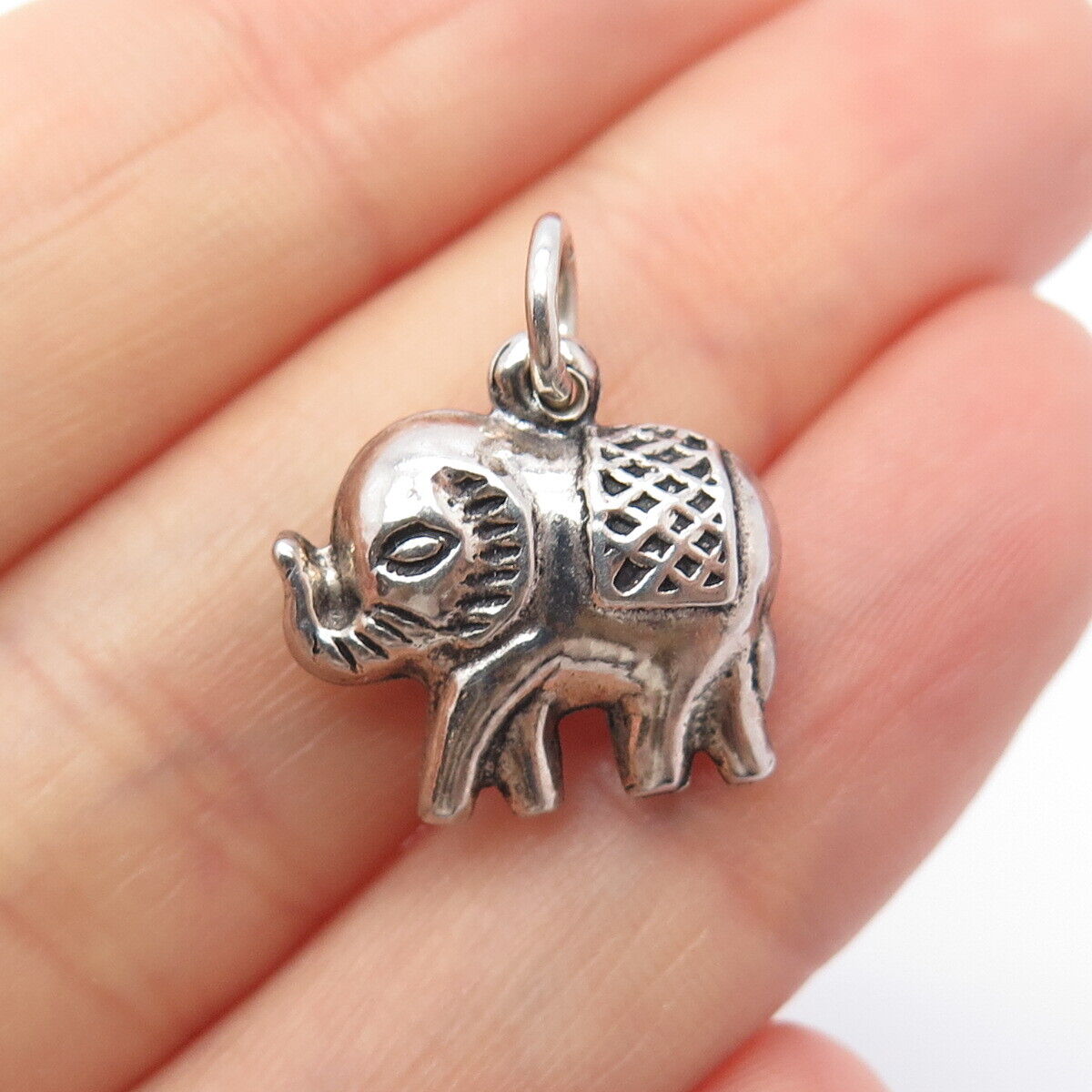 925 Sterling Silver Vintage Elephant For Good Luck Charm Pendant