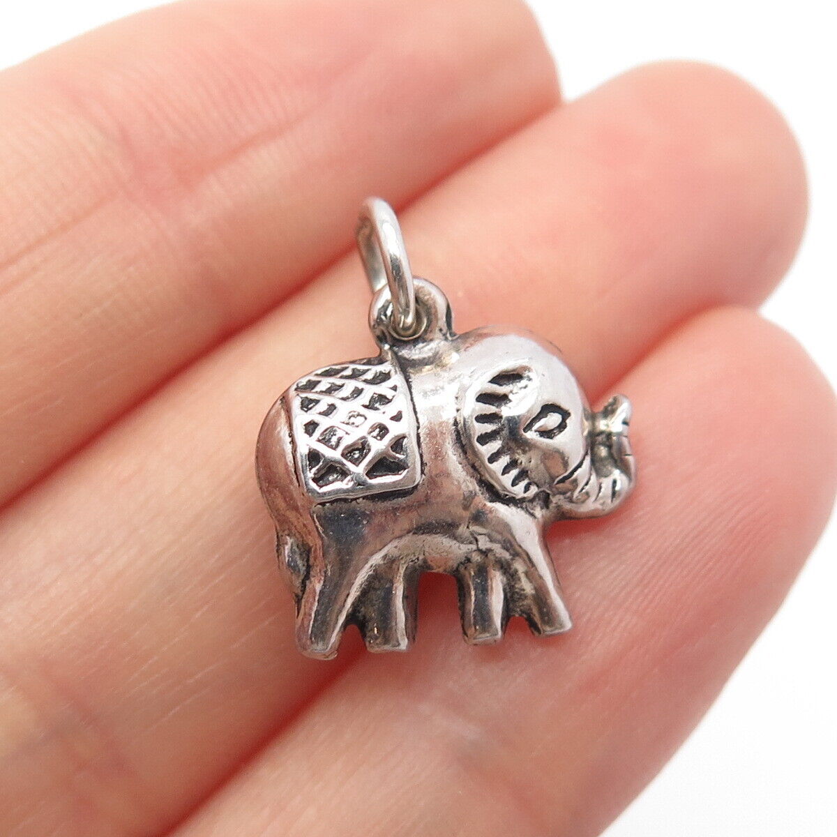 925 Sterling Silver Vintage Elephant For Good Luck Charm Pendant