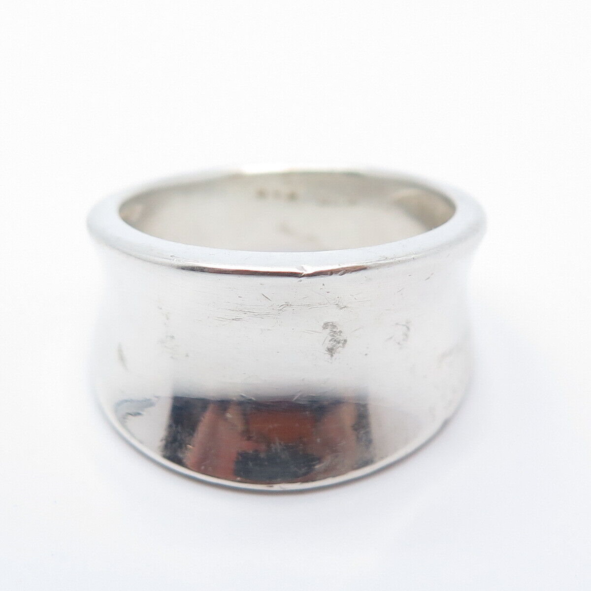 925 Sterling Silver Vintage Modernist Ring Size 8.25