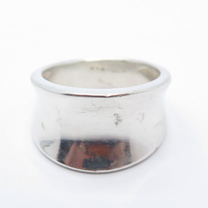 925 Sterling Silver Vintage Modernist Ring Size 8.25