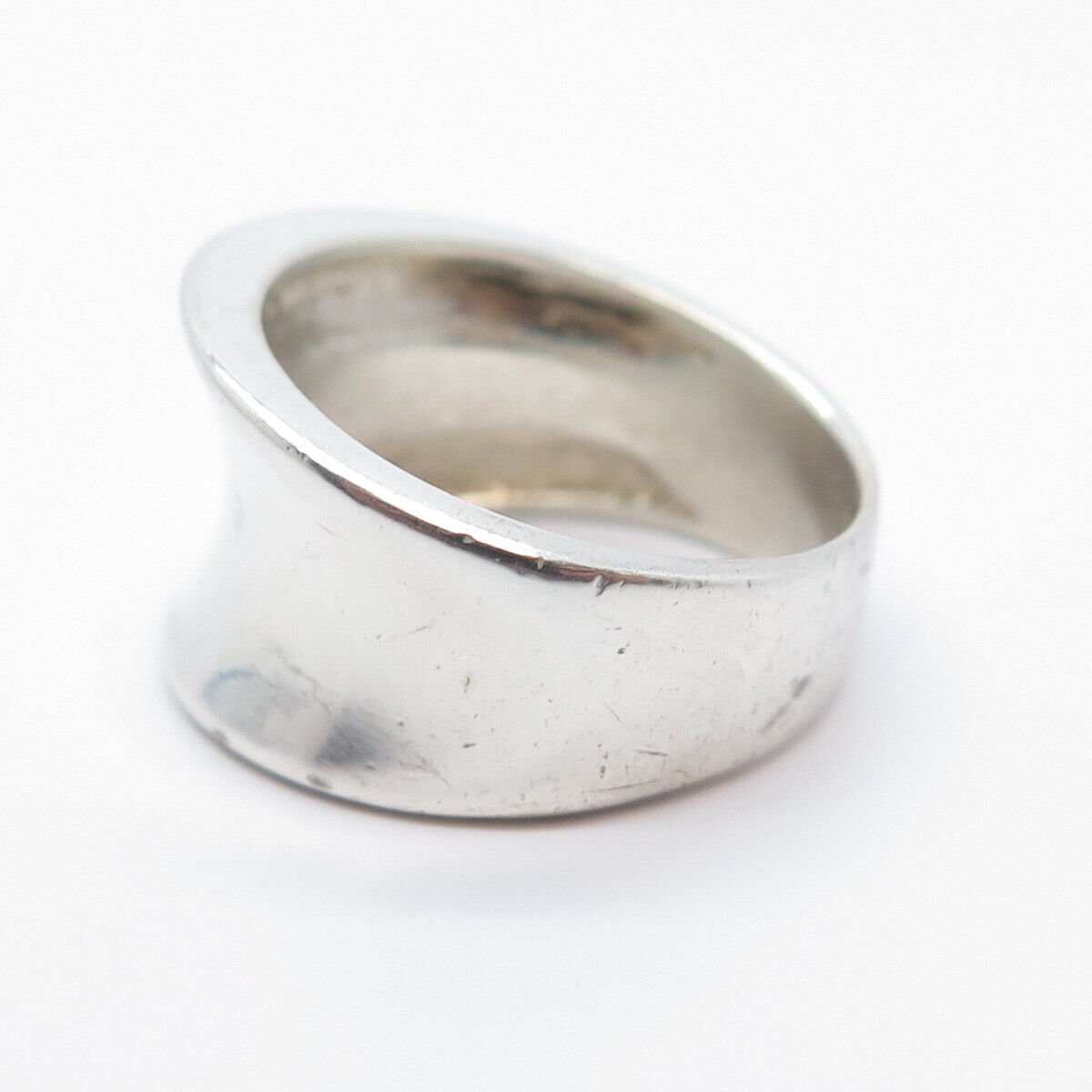 925 Sterling Silver Vintage Modernist Ring Size 8.25