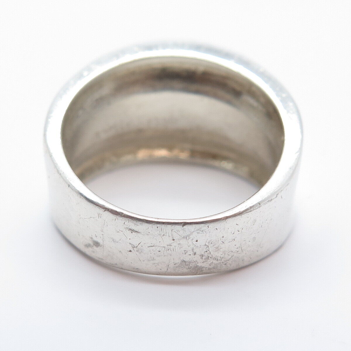 925 Sterling Silver Vintage Modernist Ring Size 8.25