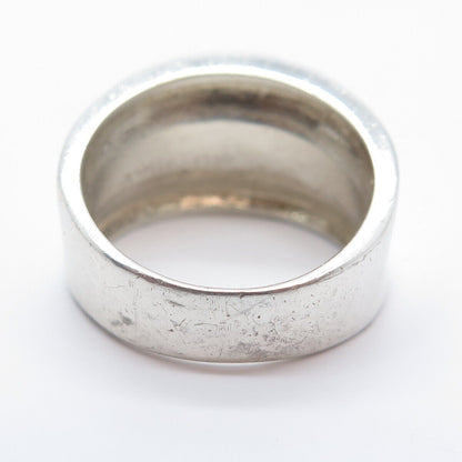 925 Sterling Silver Vintage Modernist Ring Size 8.25