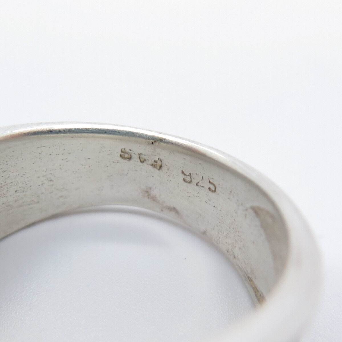 925 Sterling Silver Vintage Modernist Ring Size 8.25