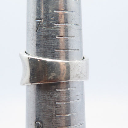 925 Sterling Silver Vintage Modernist Ring Size 8.25