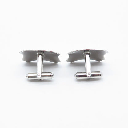 925 Sterling Silver Vintage PRK Etched Cufflinks