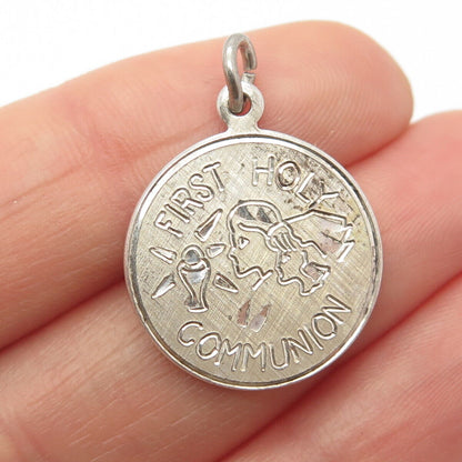 925 Sterling Silver Vintage Creed "First Holy Communion" Charm Pendant