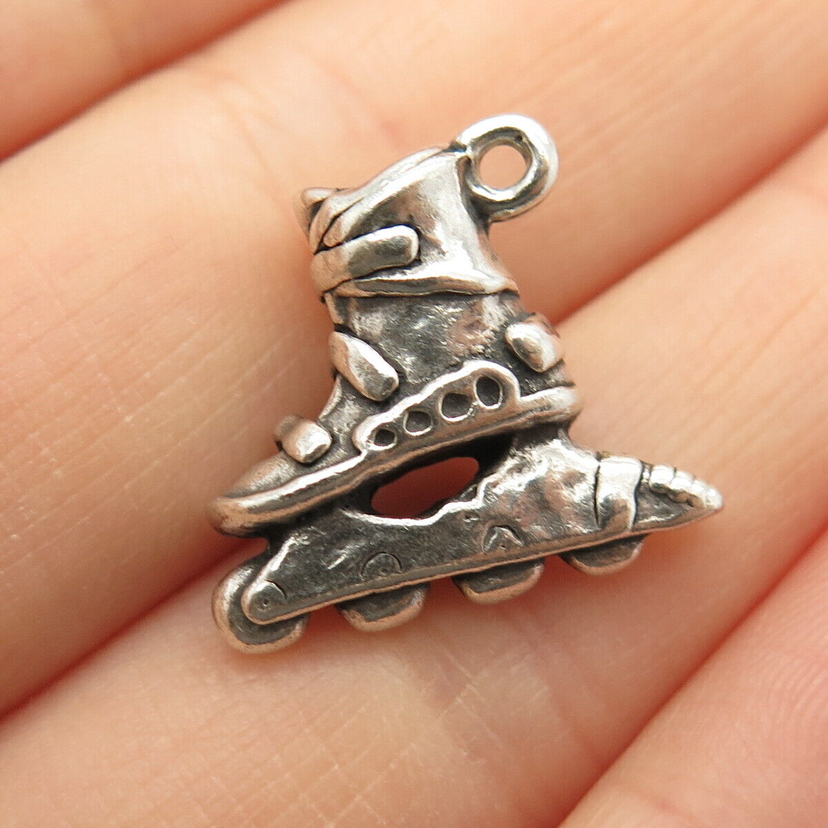 925 Sterling Silver Vintage Roller Skate Charm Pendant