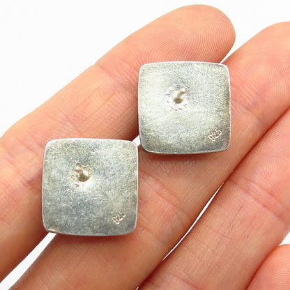 925 Sterling Silver 2-Tone Dots Design Stud Earrings