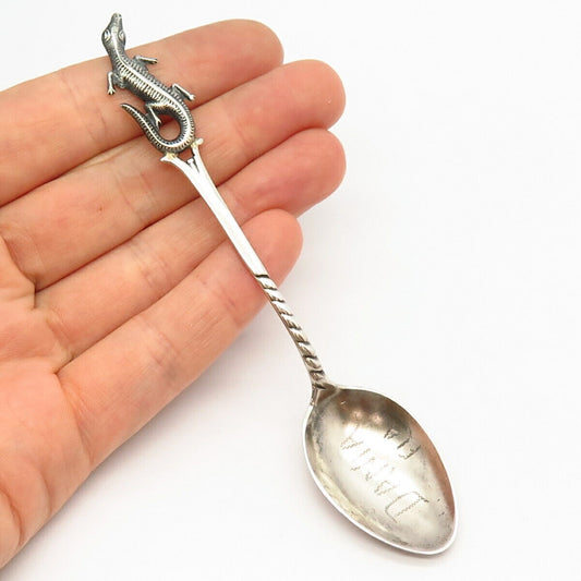 925 Sterling Antique "Dania Beach Florida" Crocodile Design Spoon