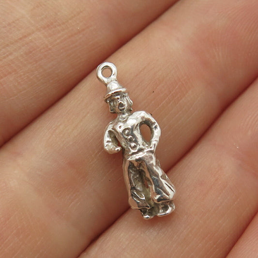 925 Sterling Silver Vintage Man Charm Pendant