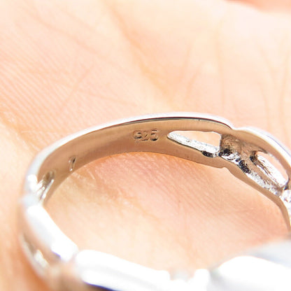 925 Sterling Silver Oval-Cut C Z Ring Size 6.25