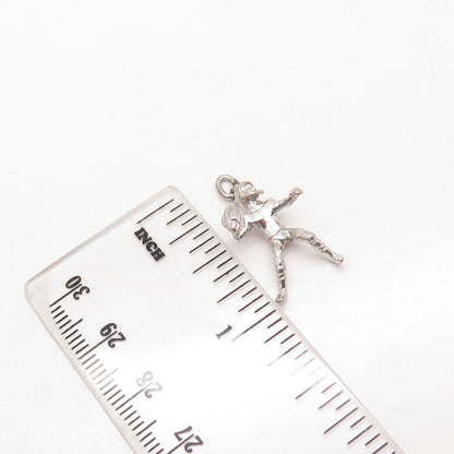 925 Sterling Silver Vintage Rugby Player Charm Pendant