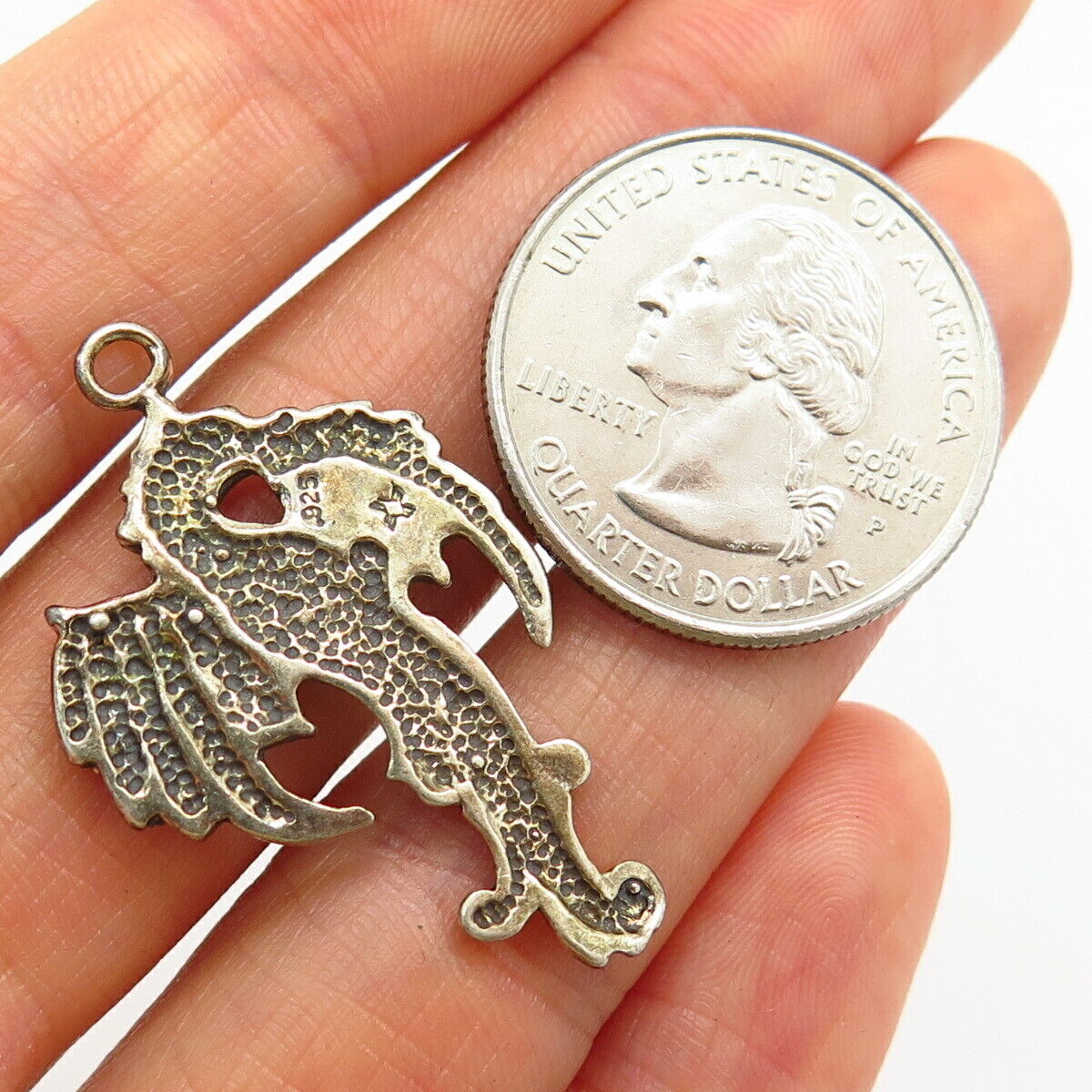 925 Sterling Silver Mythical Dragon Design Charm Pendant