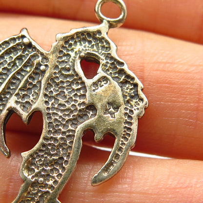 925 Sterling Silver Mythical Dragon Design Charm Pendant