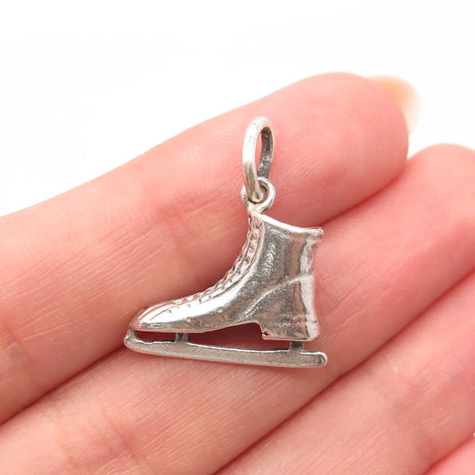 925 Sterling Silver Vintage Ice Skating Shoe Charm Pendant