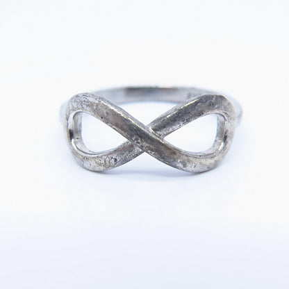 925 Sterling Silver Infinity / Crossover Design Ring Size 5