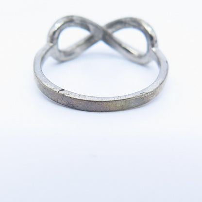 925 Sterling Silver Infinity / Crossover Design Ring Size 5