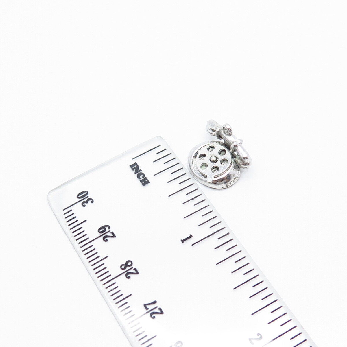 925 Sterling Silver Vintage Retro Phone Movable Charm Pendant