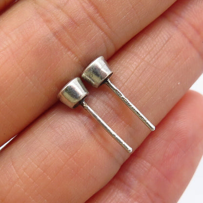 925 Sterling Silver C Z Small Stud Earrings