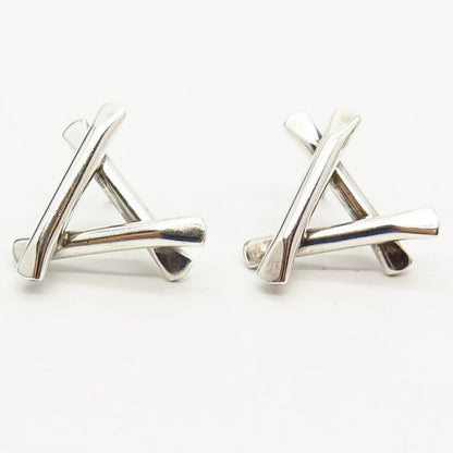 925 Sterling Silver Vintage Letter "A" Initial Design Earrings