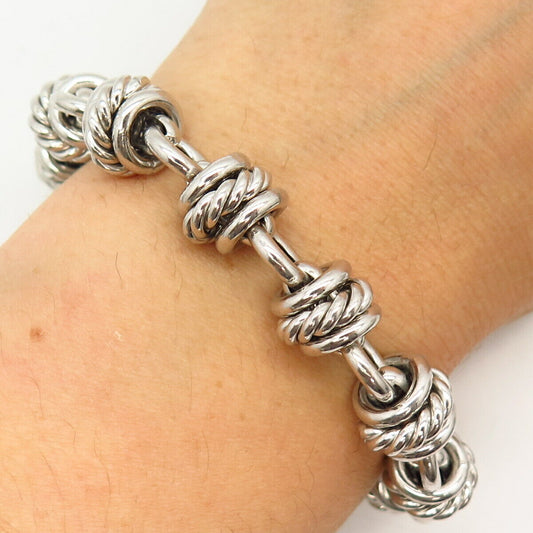 925 Sterling Silver Fancy Link Bracelet 6 3/4"