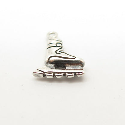 925 Sterling Silver Vintage Roller Skate Design Small Charm Pendant