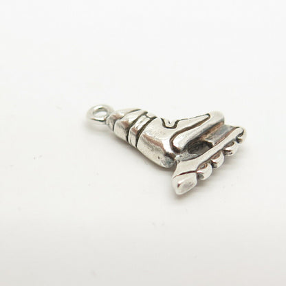 925 Sterling Silver Vintage Roller Skate Design Small Charm Pendant