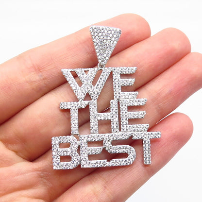 925 Sterling Silver C Z "We The Best" Pendant