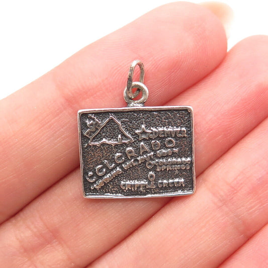 925 Sterling Silver Vintage "Colorado" State Charm Pendant