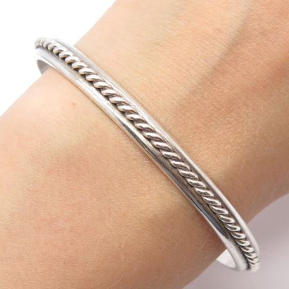 925 Sterling Silver Vintage Twisted Adjustable Cuff Bracelet 7-8"