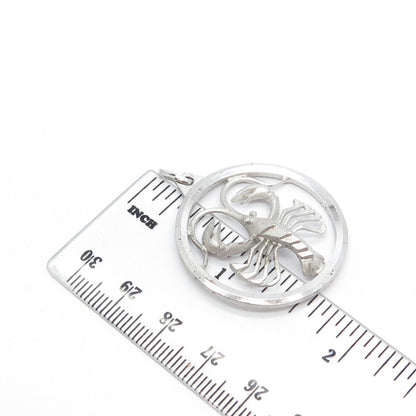 925 Sterling Silver Vintage Cancer Zodiac Sign Pendant