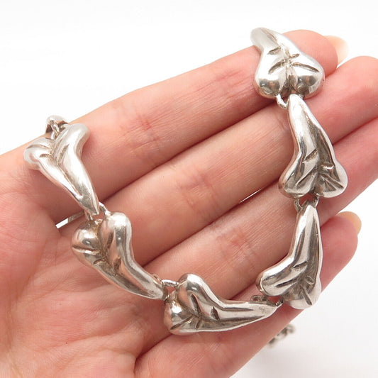 925 Sterling Silver Vintage Leaf Chain Necklace 18"