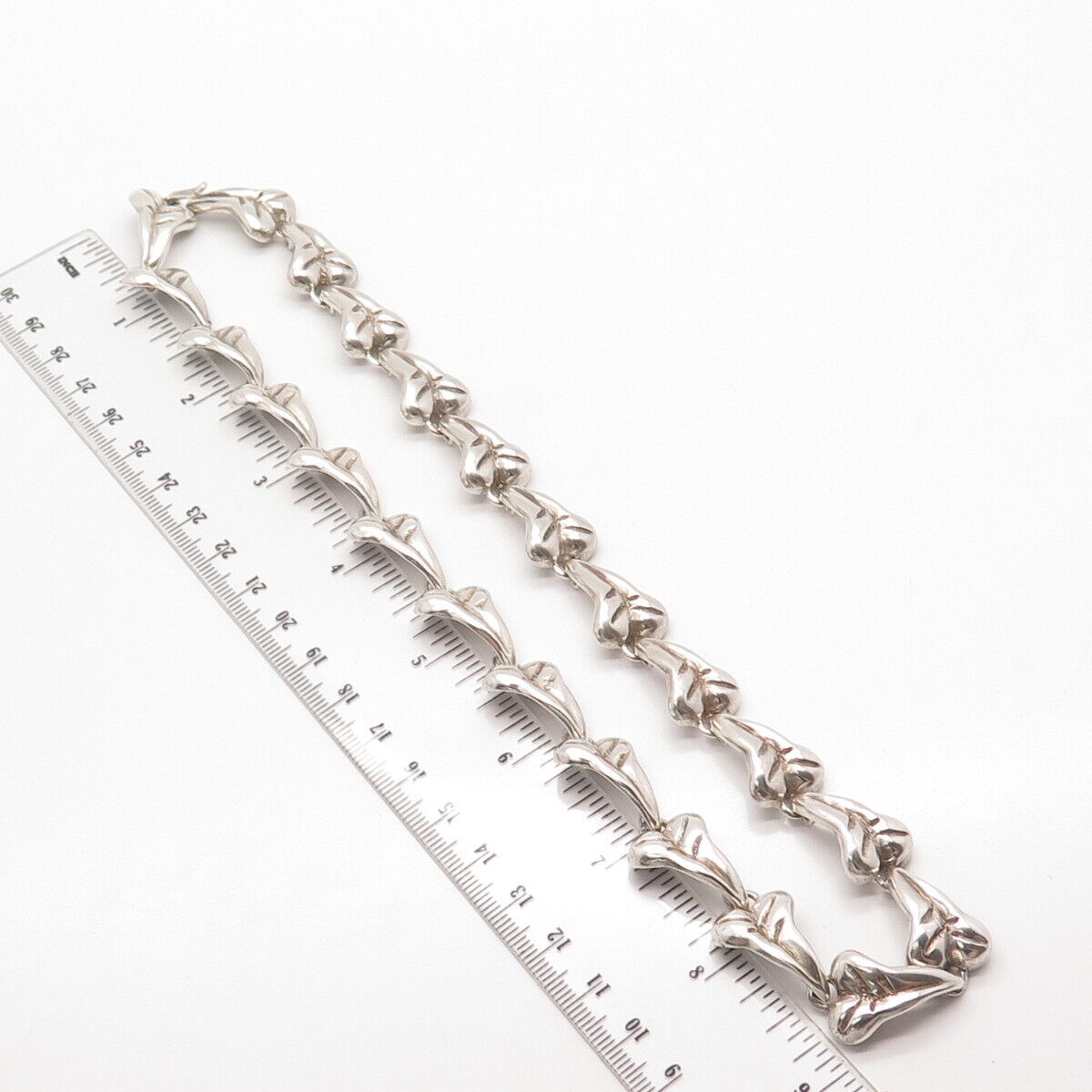 925 Sterling Silver Vintage Leaf Chain Necklace 18"