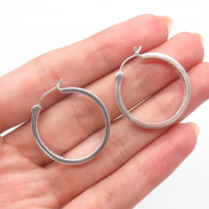 925 Sterling Silver C Z All Around Round Hoop Earrings