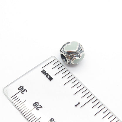 925 Sterling Silver Pandora Enamel Heart Bead Charm