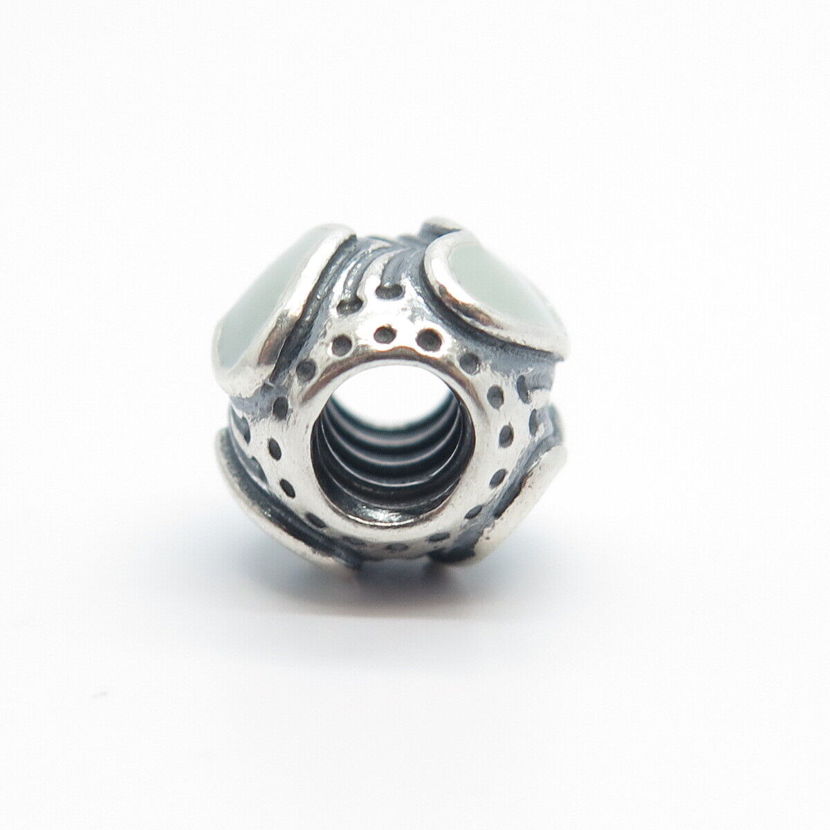 925 Sterling Silver Pandora Enamel Heart Bead Charm