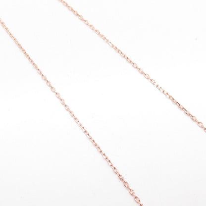 925 Sterling Silver Rose Gold Plated C Z Triangle Shape Cable Chain Necklace 16"