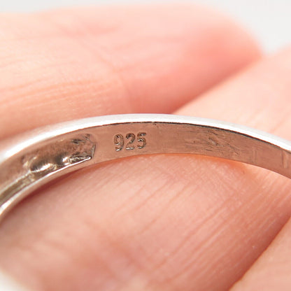 925 Sterling Silver Princess-Cut C Z Ring Size 7.75