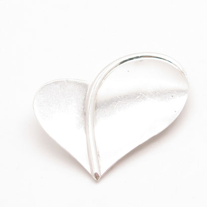 925 Sterling Silver Vintage Abstract Heart Slide Pendant