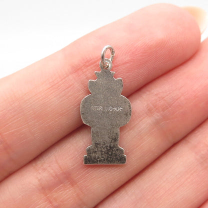 925 Sterling Silver Vintage Uncas Tribal Totem Charm Pendant